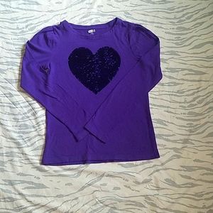 Crazy 8's Longsleeved Sequined Heart Shirt